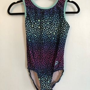 Polka dot gymnastics leotard size adult medium